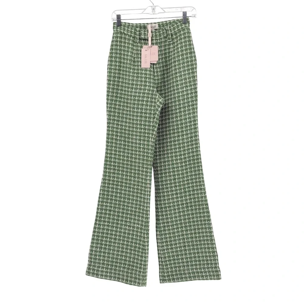 Green Checkered Women's Trousers - Picture 2 of 16